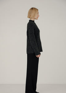 Bare Knitwear Demi Mock Neck in Basalt