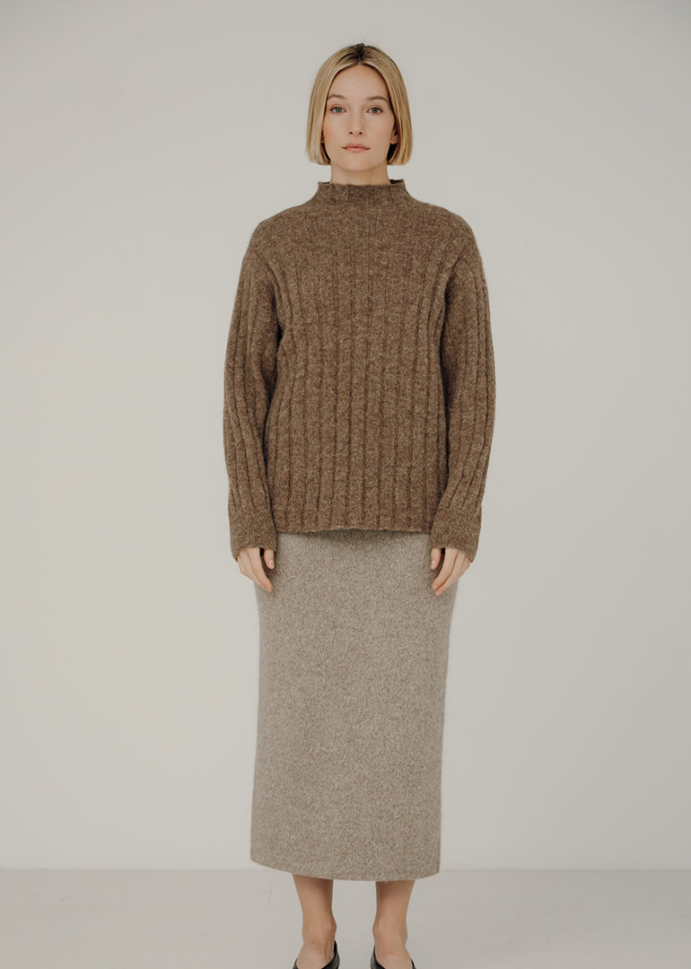 Bare Knitwear Demi Mock Neck in Rye