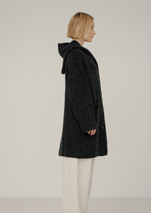 Bare Knitwear Nook Alpaca Coat in Basalt