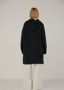 Bare Knitwear Nook Alpaca Coat in Basalt