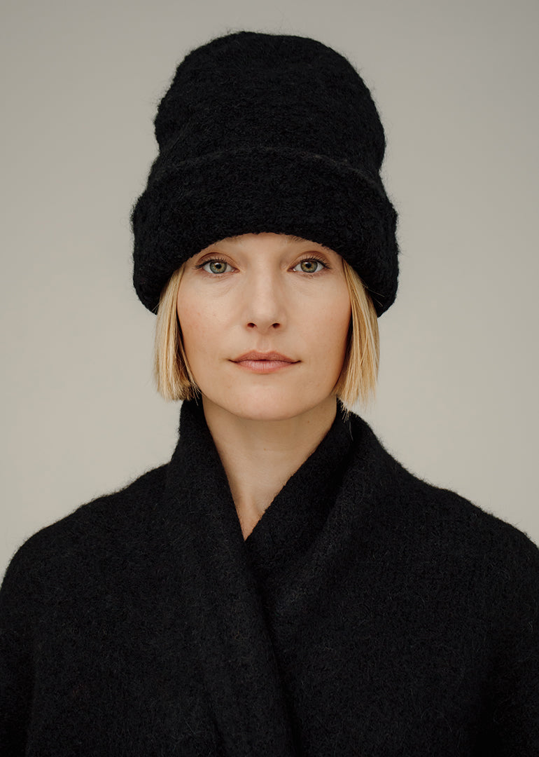 Bare Knitwear Remi Beanie in Classic Black