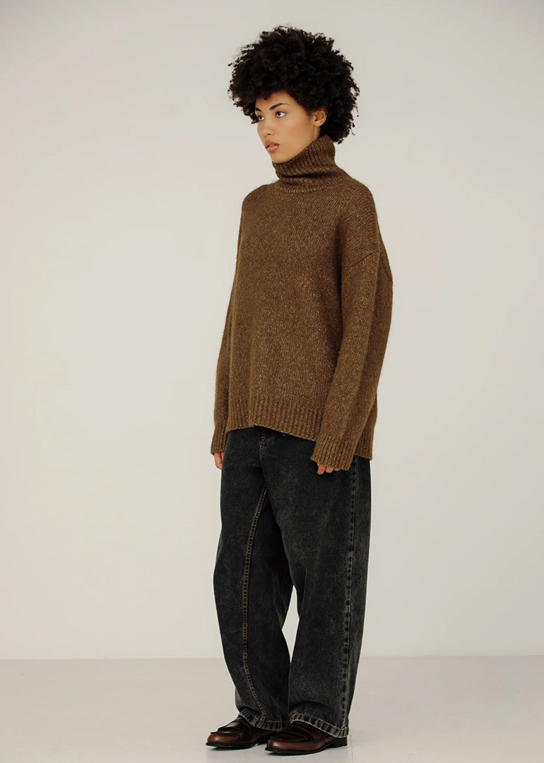 Bare Knitwear Demi Uma Rollneck in Sap