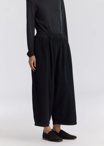 Black Crane - Corduroy Wide Pants in Dark Grey