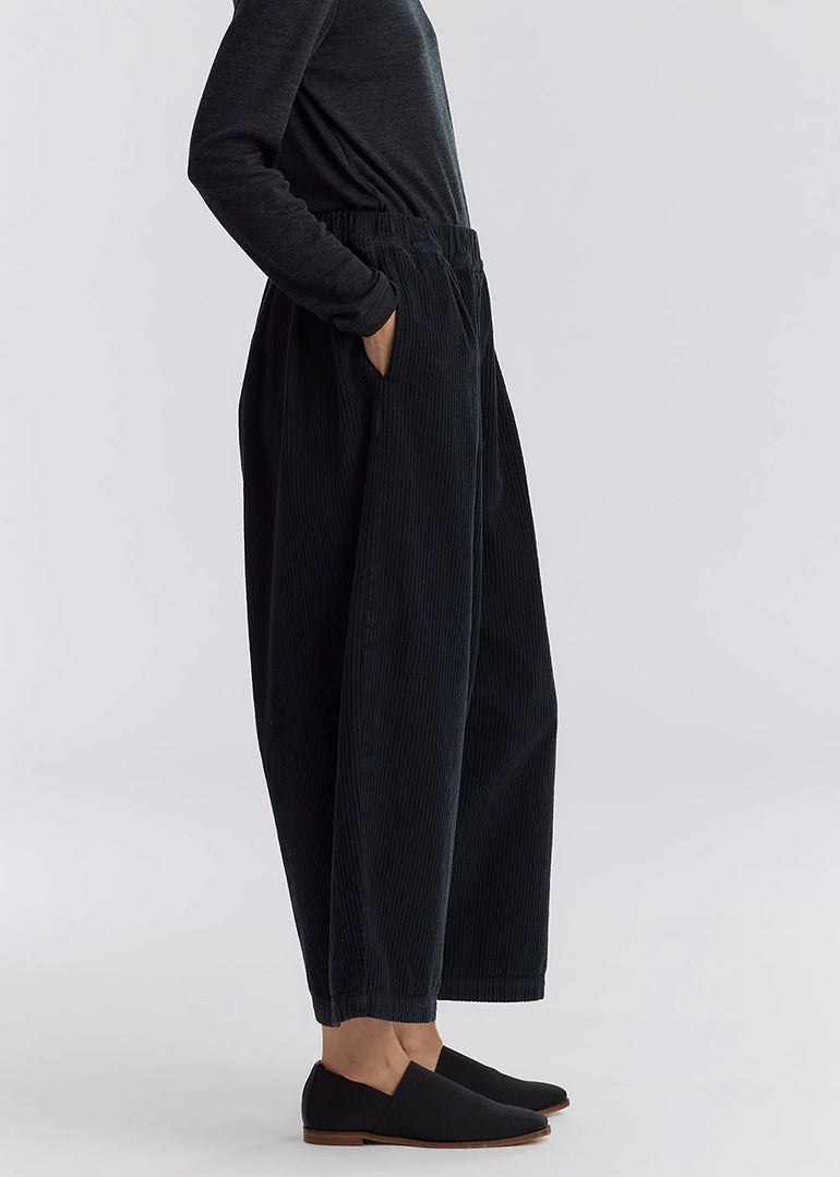 Black Crane - Corduroy Wide Pants in Dark Grey