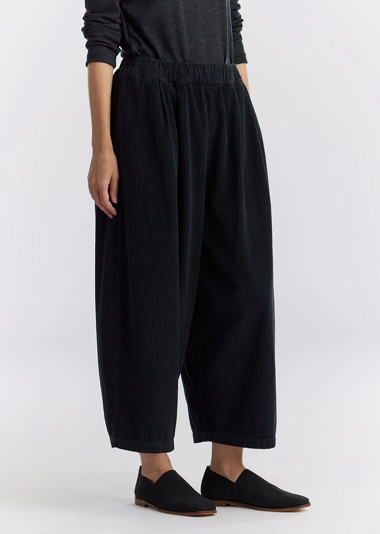 Black Crane - Corduroy Wide Pants in Dark Grey