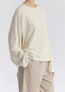 Black Crane - Loose Long Sleeve Tee in Ivory