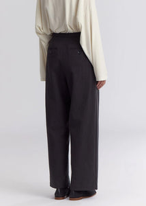 Black Crane - Straight Trousers in Dark Grey