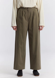 Black Crane - Straight Trousers in Dark Olive