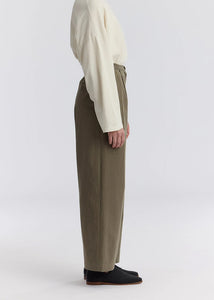 Black Crane - Straight Trousers in Dark Olive