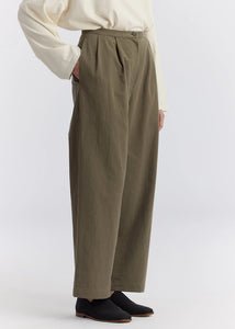 Black Crane - Straight Trousers in Dark Olive