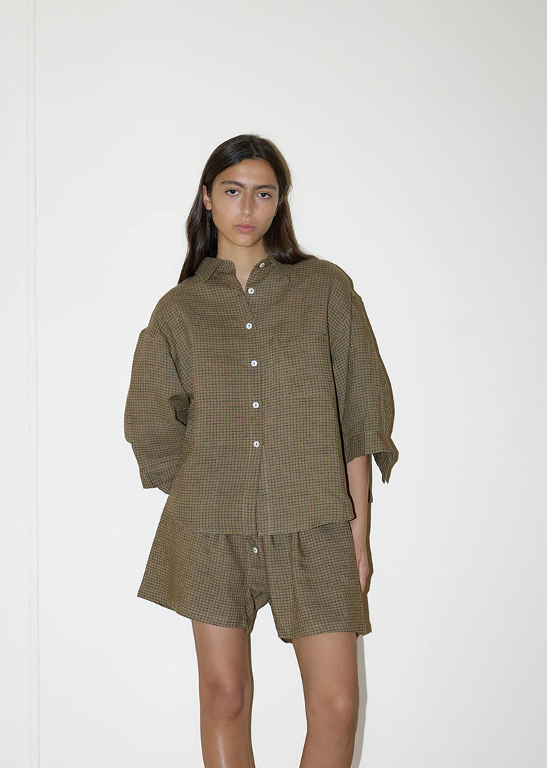 Deiji Studios - The 03 Sleepwear Set in Pine Check