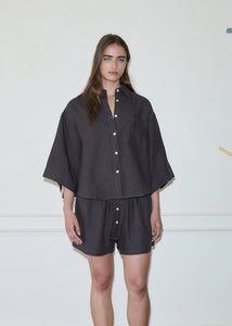 Deiji Studios - The 03 Sleepwear Set in Slate Check