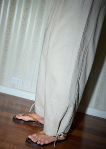 Deiji Studios - The Drawcord Wide Leg Pant in Cream