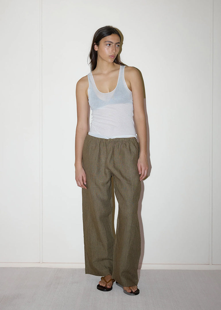 Deiji Studios - The Ease Trouser in Pine Check