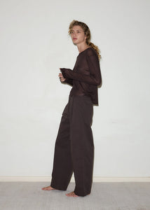 Deiji Studios - The Flag Tie Pant in Dark Brown