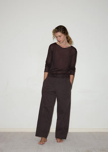 Deiji Studios - The Flag Tie Pant in Dark Brown