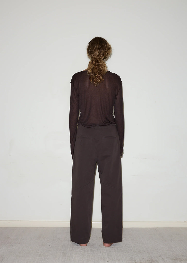 Deiji Studios - The Flag Tie Pant in Dark Brown