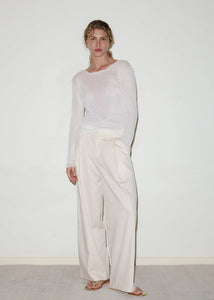 Deiji Studios - The Gathered Pocket Pant in Off White