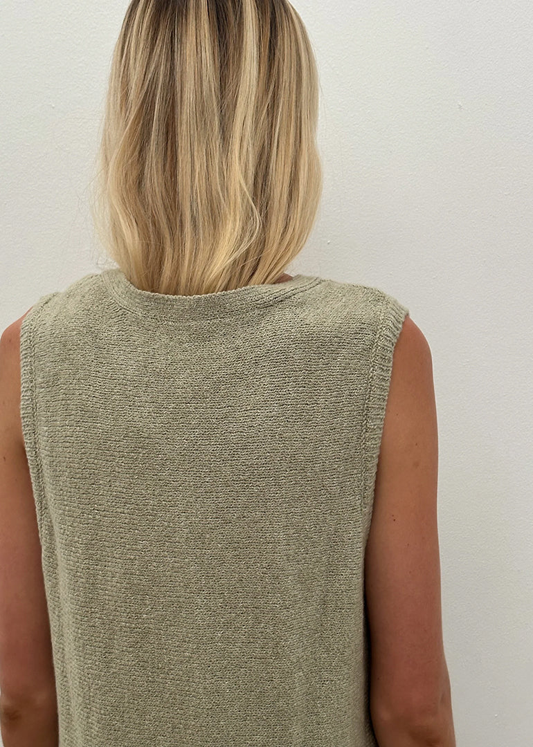 Deiji Studios - The Knit Vest in Powered Sage