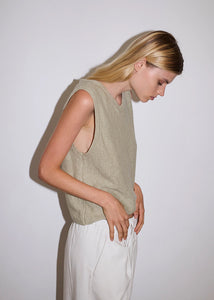 Deiji Studios - The Knit Vest in Powered Sage