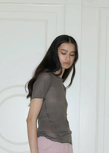 Deiji Studios - The Square Knit Tee in Stone