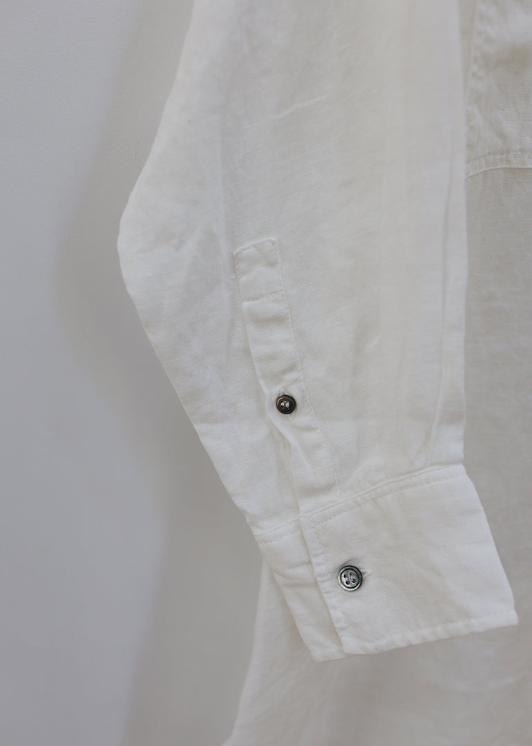 Ichi Antiquites - Linen Canvas Shirt in White