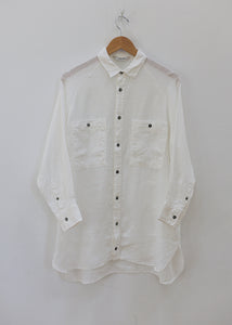 Ichi Antiquites - Linen Canvas Shirt in White
