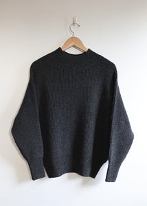 Ichi Antiquites - Ridge Knitting Pullover in Charcoal