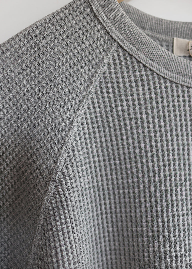 Ichi Antiquites - Waffle Knit Pullover in Grey