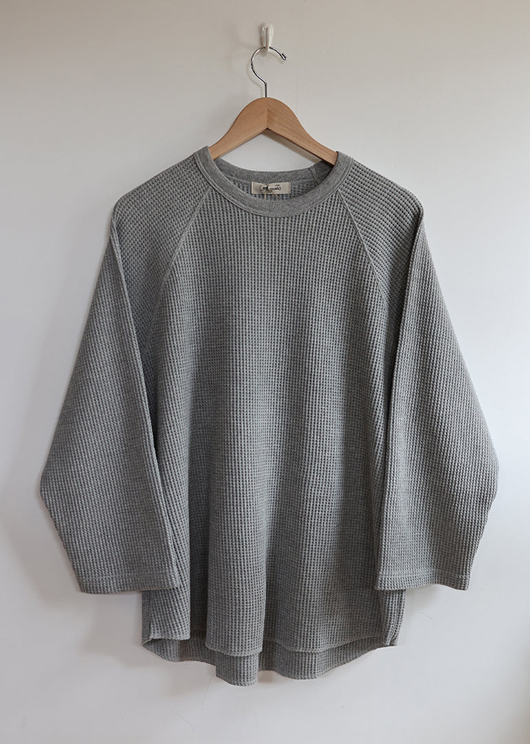 Ichi Antiquites - Waffle Knit Pullover in Grey