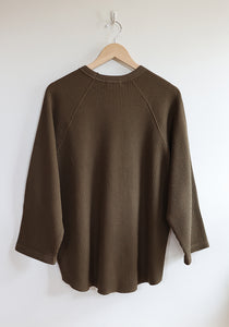 Ichi Antiquites - Waffle Knit Pullover in Khaki (Olive Green)