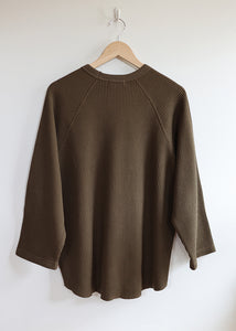 Ichi Antiquites - Waffle Knit Pullover in Khaki (Olive Green)