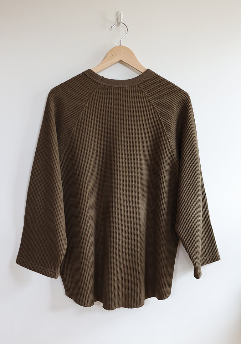 Ichi Antiquites - Waffle Knit Pullover in Khaki (Olive Green)