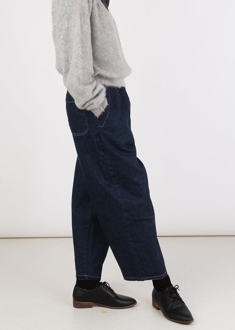 Micaela Greg - Barrel Pant in Dark Indigo