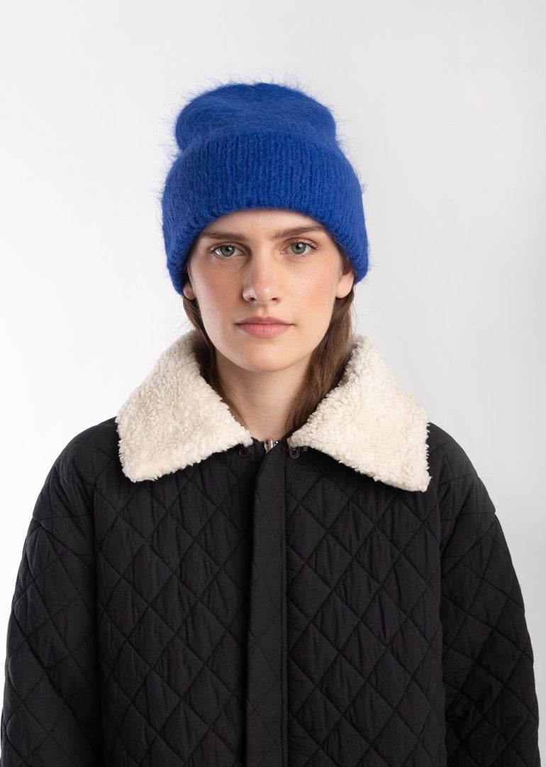 Micaela Greg Brushed Rib Hat in Electric Blue