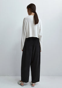 Cordera - Corduroy Baggy Pants in Black