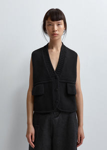 Cordera - Cotton Pockets Waistcoat in Black