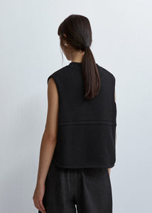 Cordera - Cotton Pockets Waistcoat in Black