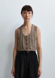 Cordera - Heather Cotton Waistcoat in Taupe