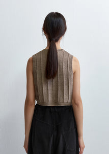 Cordera - Heather Cotton Waistcoat in Taupe