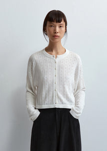 Cordera - Knitted Perle Cardigan in White