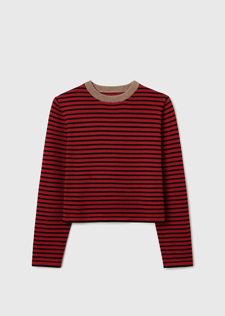 Cordera - Merino Wool Striped Shirt in Red